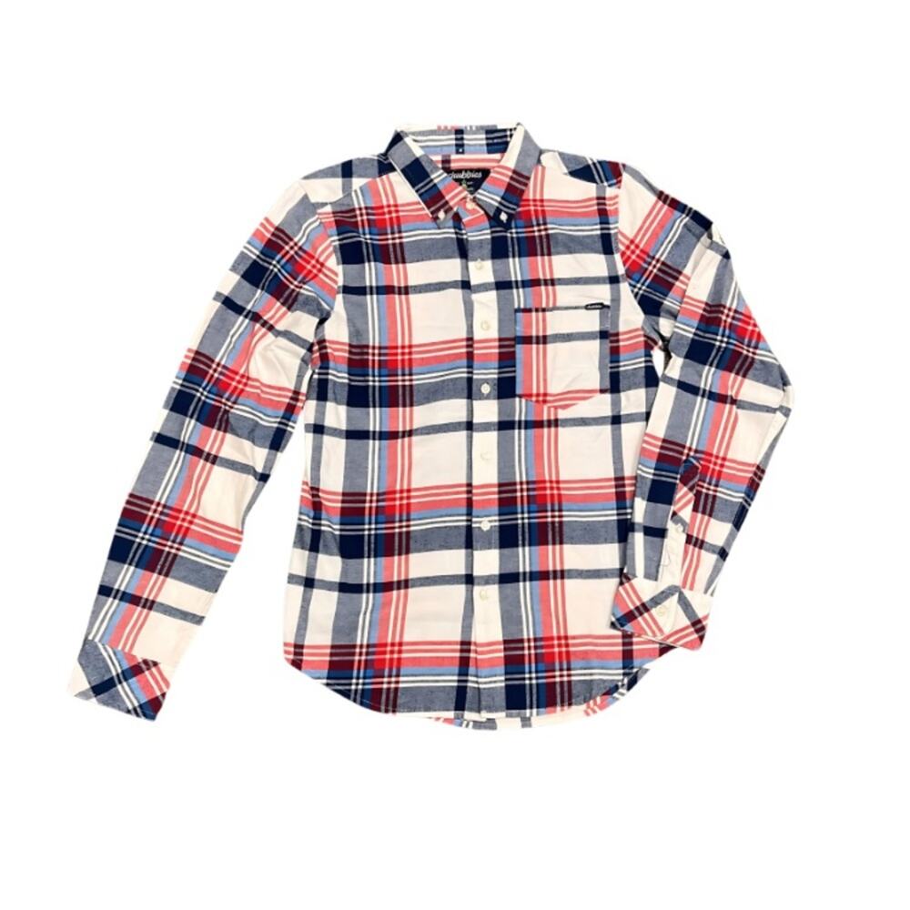 Chubbies Mens The All Around Stretch Flannel Shirt Medium Plaid Button Front